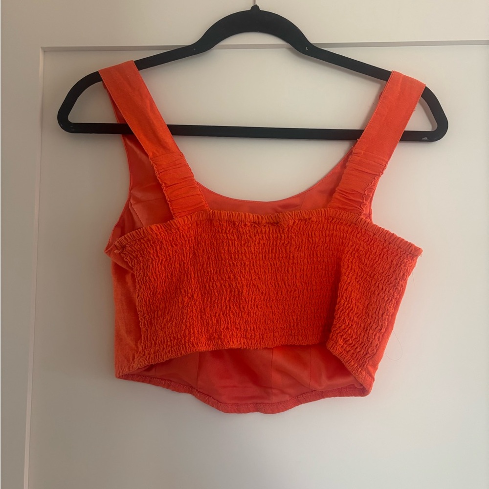 Midnight Sky Orange Sleeveless Crop Top